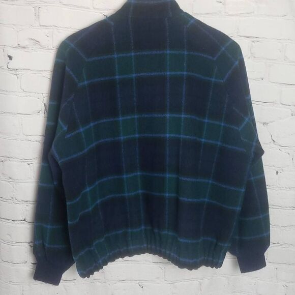 Vintage Women Pendleton 100% Wool Green and Blue Plaid Jacket - Picture 11 of 12